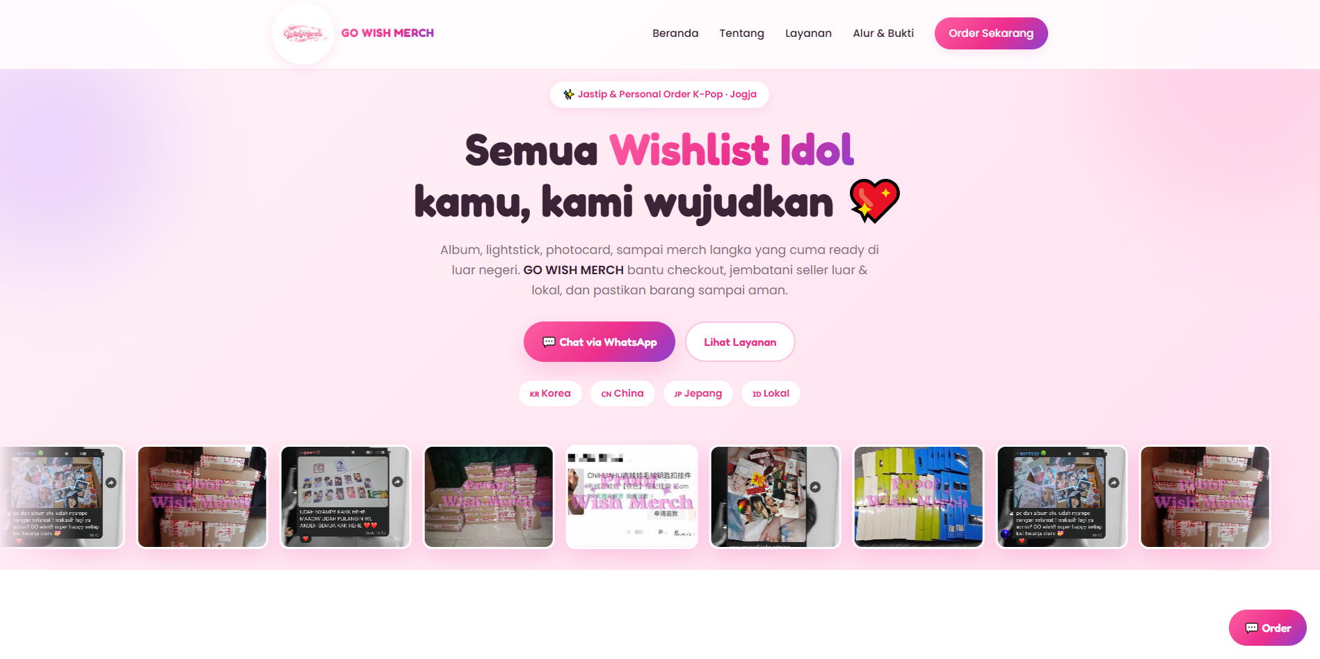 Website Retail GO WISH MERCH — portofolio Maerev Semarang